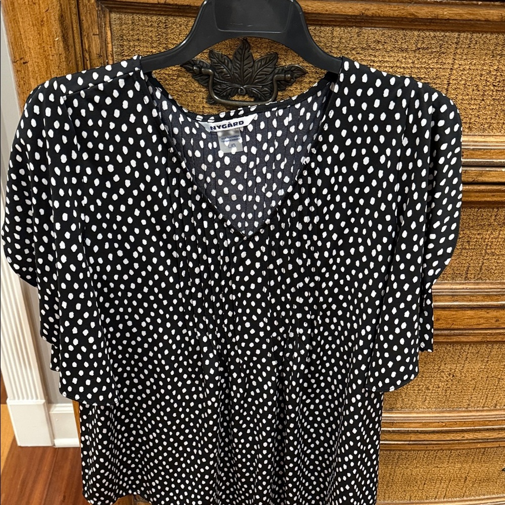Peter Nygard Women’s Black and White Polka Dot Blouse